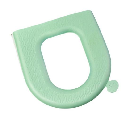 Coussin de Siège de Toilette Surface Douce au Toucher EVA Imperméable Tapis de Toilette Portable Lavable Conception avec Poignée Coussin de Siège de Toilette Hygiénique