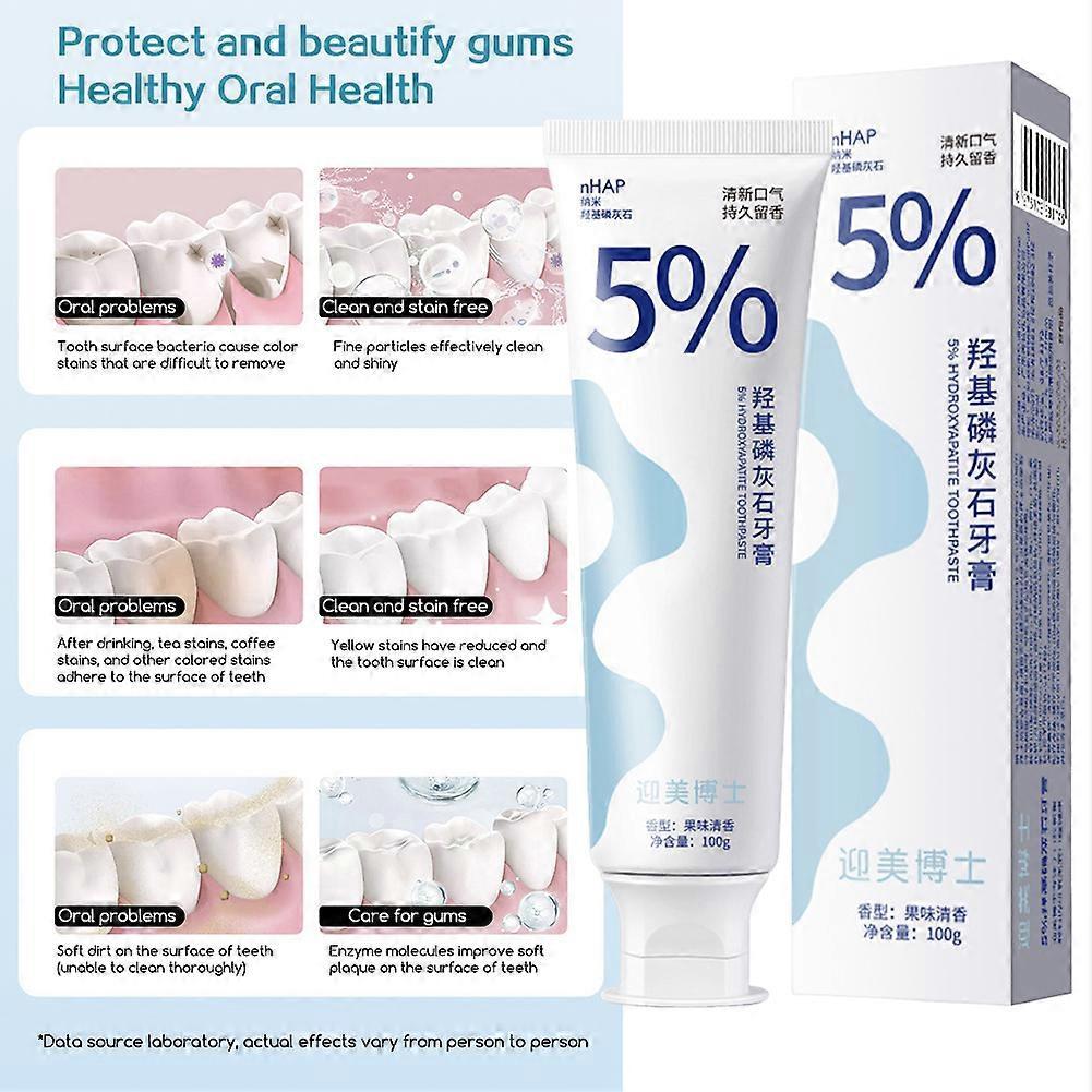 Nano-Hydroxylapatit-Zahnpasta für Zahnschmelzschutz & Zahnstärkung, Sanfte und Effektive Aufhellende Zahnpasta