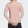 Adidas Alphabet Logo Print Sports Round Neck Short Sleeve T-Shirt Women Tops Pink FJ5013