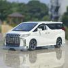 1:32 Alphard Coaster Miniature Model Toys Diecast Alloy Car Doors Opened Sound Light Pull Back Trendy Ornaments for Friend Gifts