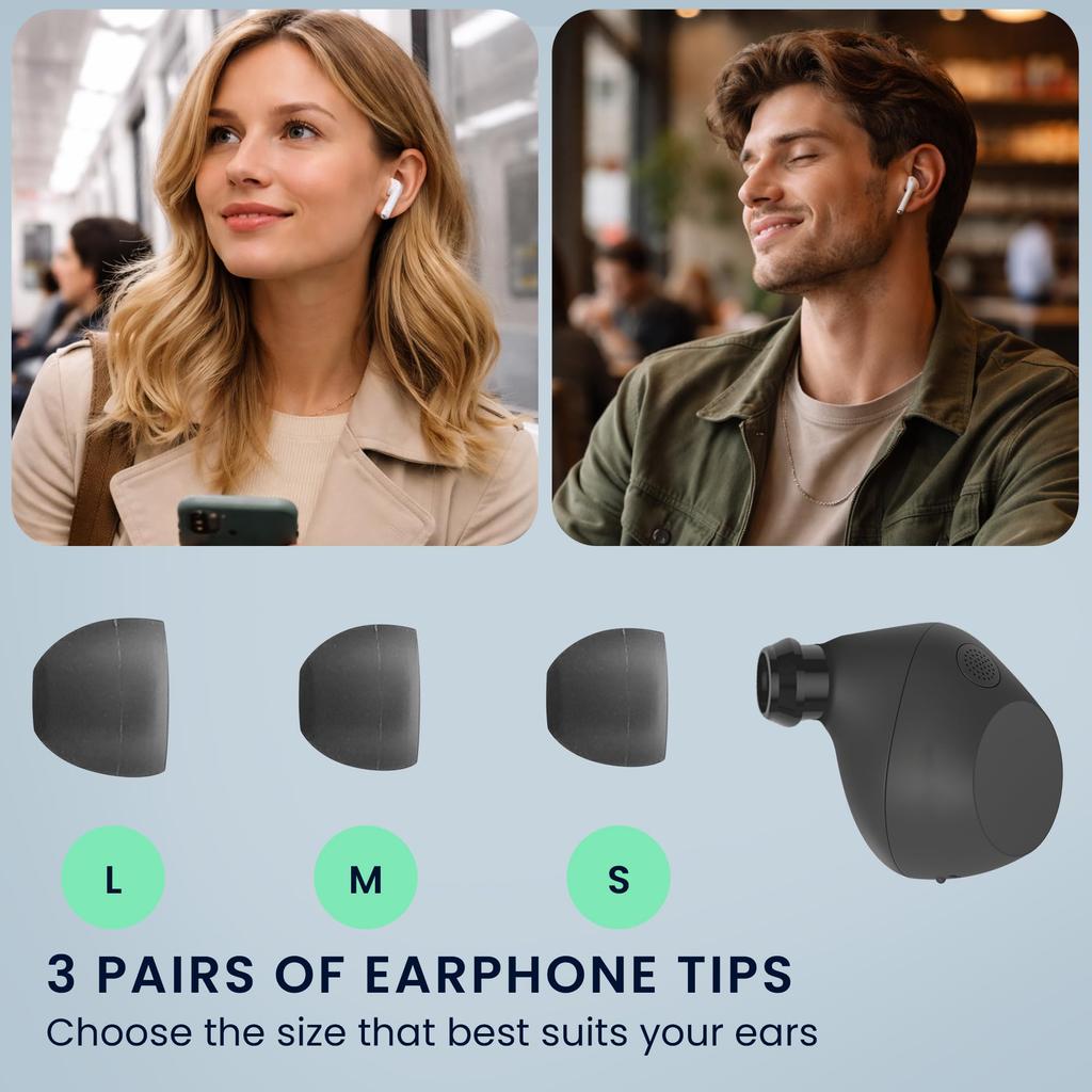 kwmobile 6x Ear Tips for Sony Replacement Ear 3 Sizes Silicone Earphone Caps WF-C710N - Tips, (S/M/L) -