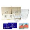 Tajima Glass Fuji Rocks Made In with Authenticity Wooden Set of 2 2 Fuji Paper Coasters [Bonus Set] Mt. Glasses, Authentic, Japan, Certificate, Box,