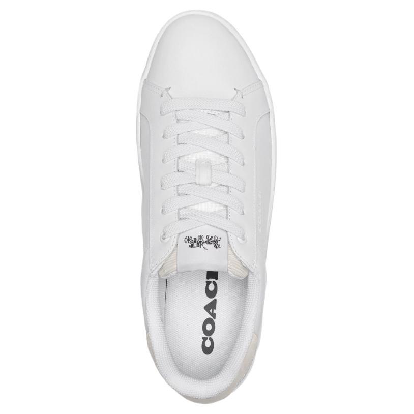 Coach Leather Round Toe Lace-Up Low-Top Sneakers Women sneakers White CQ651-VUT