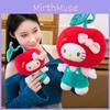 Cherry Bow Decoration Plush Toy Cute Character Stuffed Animal For Girls Kids Playroom