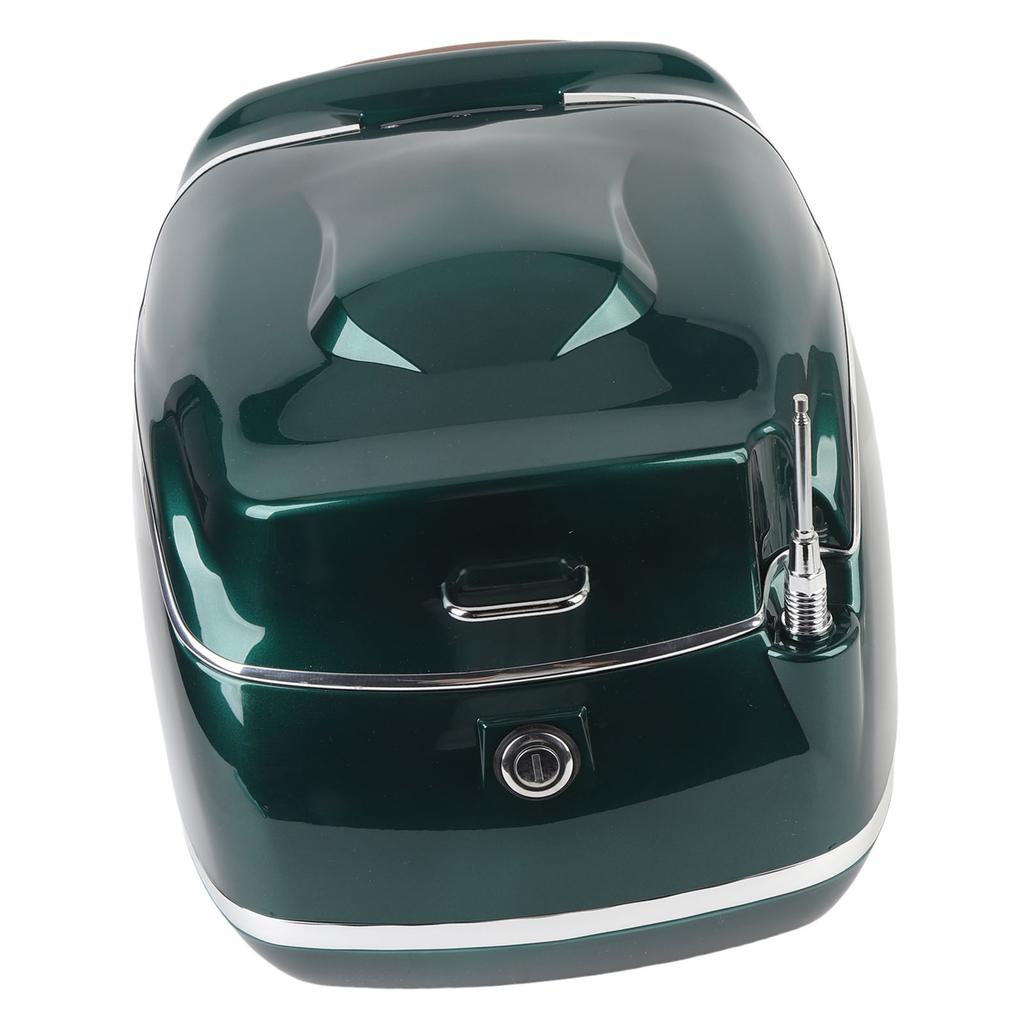 38L Motorcycle Top Box Waterproofing Fit with Key Lock Base Plate Motorcycle Luggage Tail Storage Carrier Case for Helmet Gloves