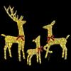 Reindeer Family Set of 3 Warm White Fabric 68 x 26 x 127 cm