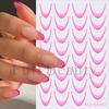 Nail Art Sticker, Simple French Color Smile Line Gradual Change Adhesive Nail Sticker