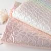 Symphony Pink Color Soft Ultra-light Cotton Fabric Heart-shaped Embossing Fabric White Quilted Sewing Cloth for Clothes Handbags