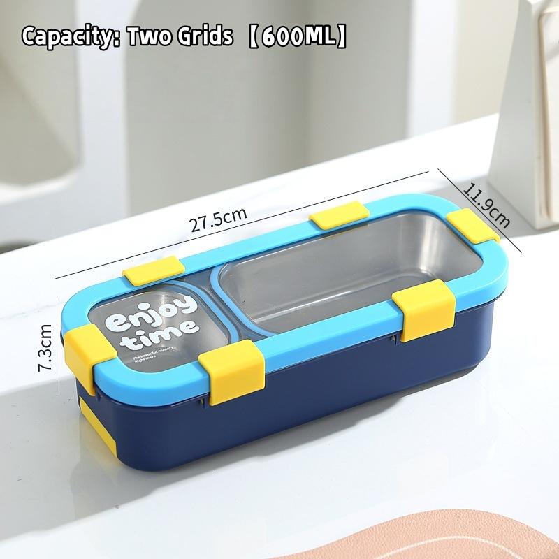 Rectangular Stainless Steel Lunch Box Removable Divided Compartments Portable Food Safe for Camping Picnic School Work