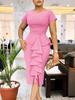 Plus Size Women's Clothing - New Fashion Elegant Lace Ruffles African Dress