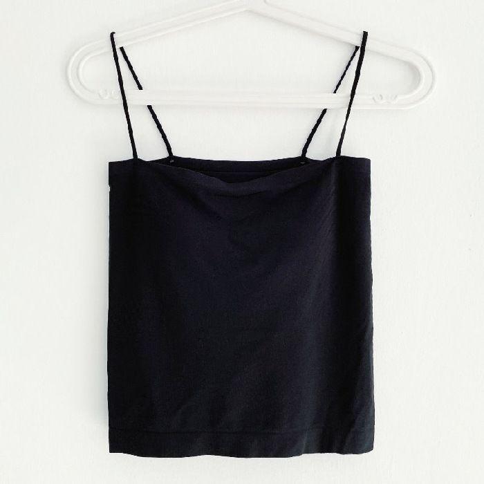 

Women’s Solid Color Camisole Top: Summer Outerwear with Thin Straps, No Padding, No Underwire, Base Layer, Bandeau Style M чёрный