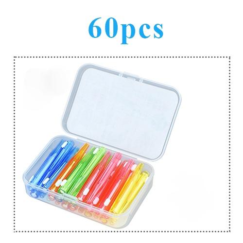 

60 Pcs/Box Toothpick Dental Interdental Brush 0.6-1.5Mm Cleaning Between Teeth Oral Care Orthodontic I Shape Tooth Floss