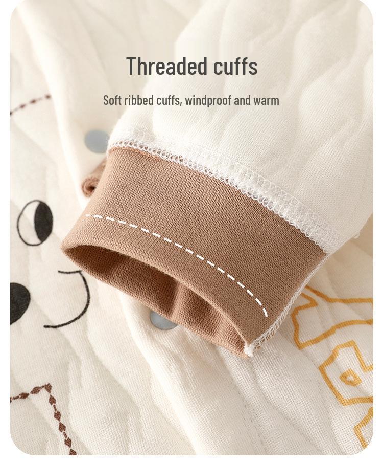 Anyang Baby Bodysuit: Three-Layer Warm, No-Bone Design, Air Cotton Newborn Crawling Suit