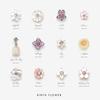 BLOOM Official 10K Pink Gold December Birth Christmas Rose Women's Earrings, Flower, (Single Ear) 0222-8992-0019-0000