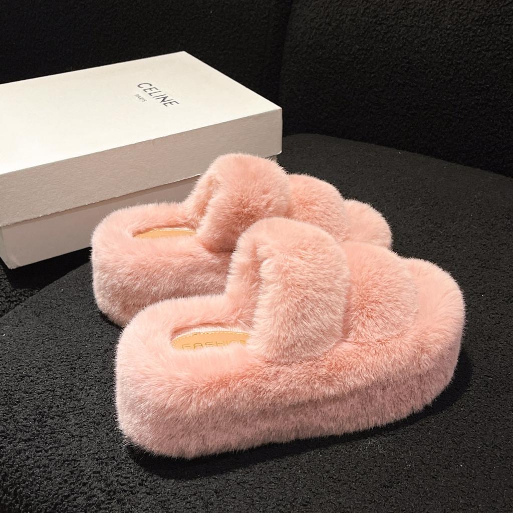 Kleine, dicksohlige Winterslipper für Damen zum Tragen im Herbst und Winter, neue Modelle kommen heraus, um den Trend der Slipper zu verstärken