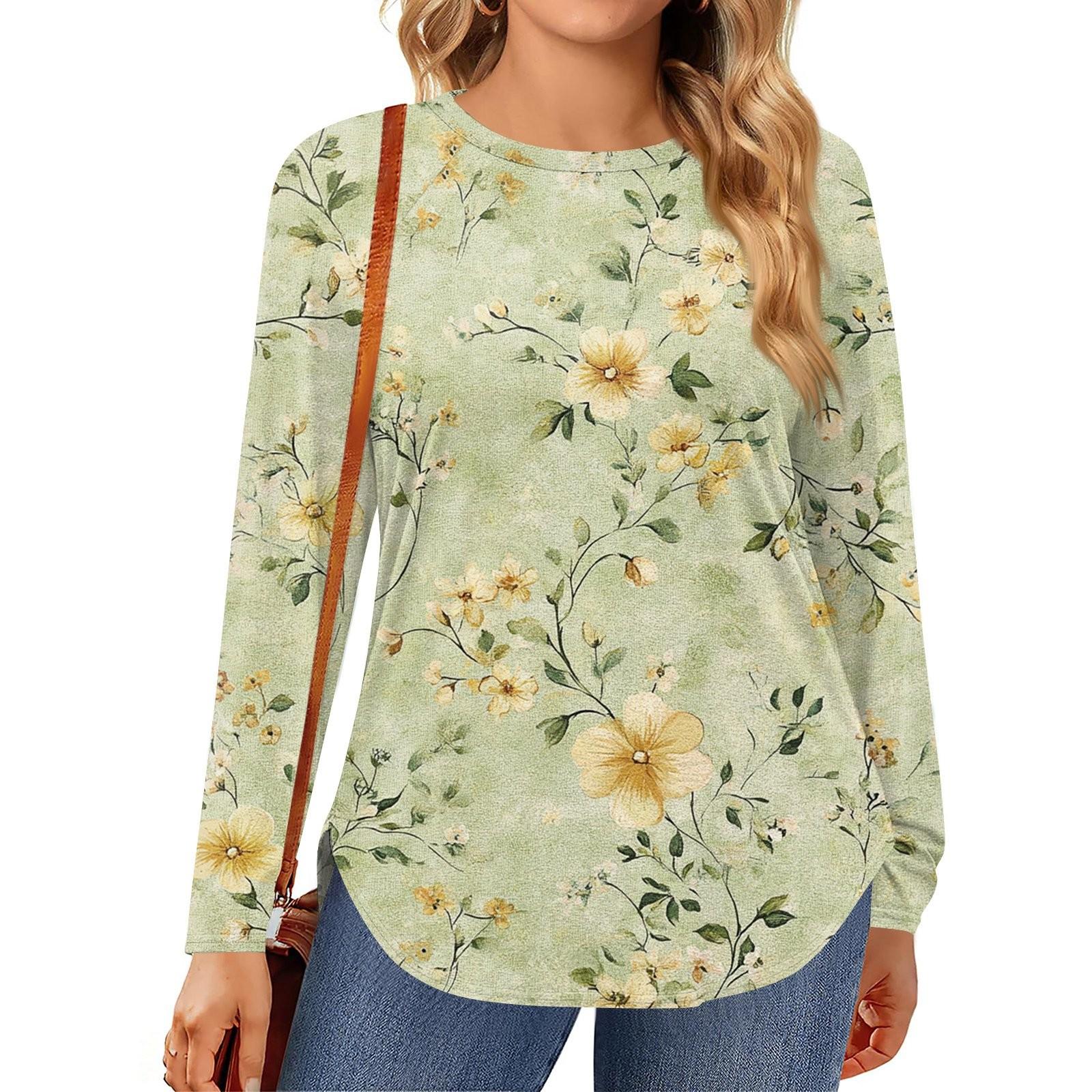 

Женские топы больших размеров, рубашки с длинным рукавом, туника с круглым вырезом, повседневная свободная блузка L-5X L