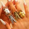 Retro Opening Insect Ring Metal Cicada And Beetle Animal Ring Women'S Trend Jewelry Accessories