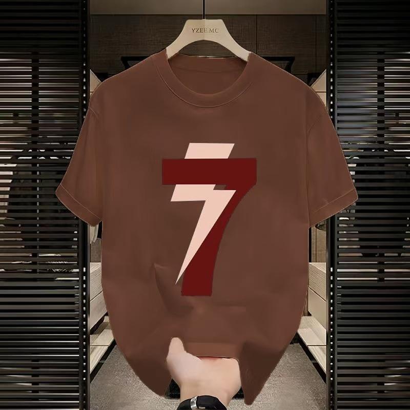 

Letter printed short sleeved T-shirt men s T-shirt 3D printed polyester material casual breathable top 6XL