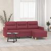 VidaXL 3-seater Sofa with Footrest Bordeaux Red 180 Cm Fabric, Sofa, Sofa with Footrest, Three-seater Sofa 3201079