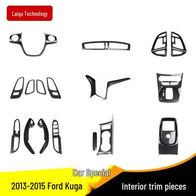 Autocollants décoratifs en fibre de carbone pour console centrale et panneau de levier de vitesse Ford Kuga 2013-2015