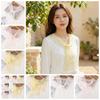 Breathable Thin Lace Shawl Lightweight Waistband Neck Guard Blouse Pastoral Style Countryside Style Embroidered Shoulder Scarf