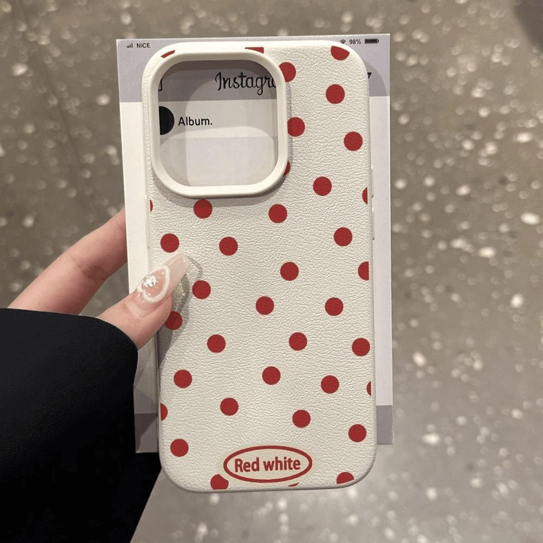 

Полный экран Красный горошек Подходит для Apple 16PROMAX Чехол для мобильного телефона IPhone 15 Простой 13 Узор личи 14 Мягкая оболочка 12 Apple XS