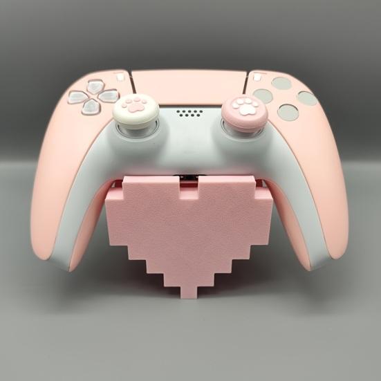 3D Printed Game Controller Stand, Pixel Love Heart Gamepad Display Rack, Decorative Console Controller Holder, Gaming Accessories