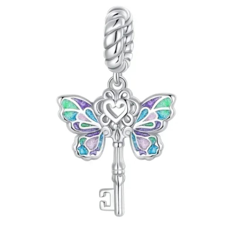 Charms Exquisite 925 Silver Butterfly Pendant Dragonfly Flowers Bead for Women Necklace DIY Bracelet Fine Jewellery Gift
