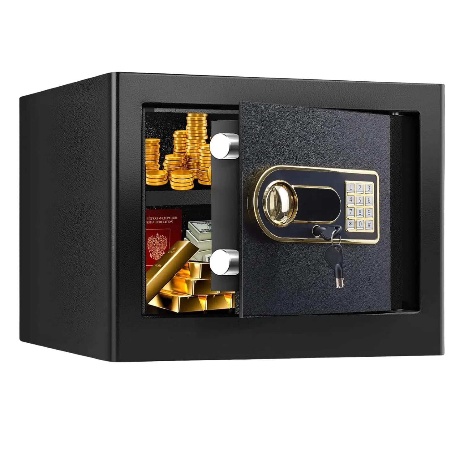 

22L Home Security Fits A4 Files Includes Emergency Battery Floor or Wall Includes Emergency Suitable for Offices and Includes Japanese Instruction чёрный