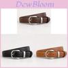 Classic Leather Belt For Women With Silver Buckle For Casual And Office Wear