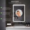 Bathroom Mirror, Illuminated, Touch Control, Anti-Fog, Dimmable, 3 Light Colors, 50x70, Silver