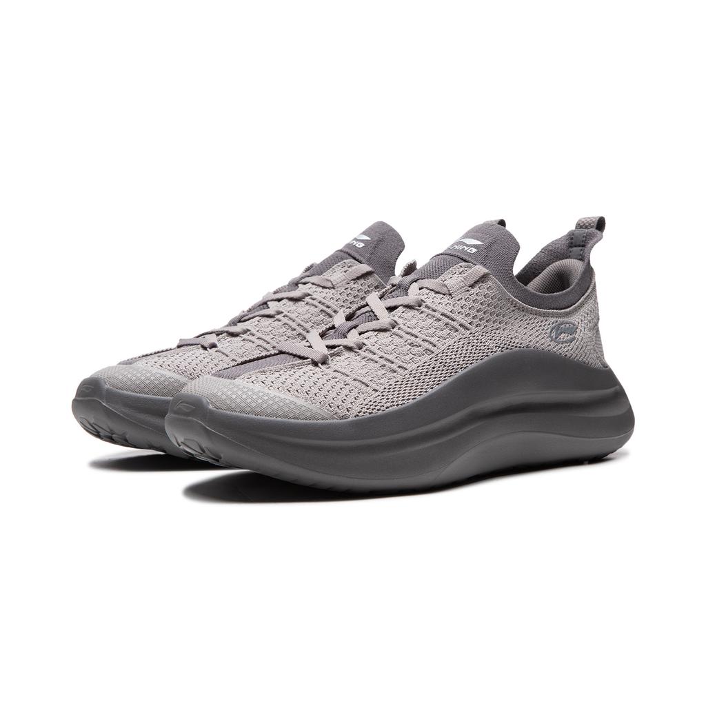 Li Ning Cloud Wave Slip On Cushioning, Wear Resistant Low top Casual Shoes Men's Gray AGLW051-1
