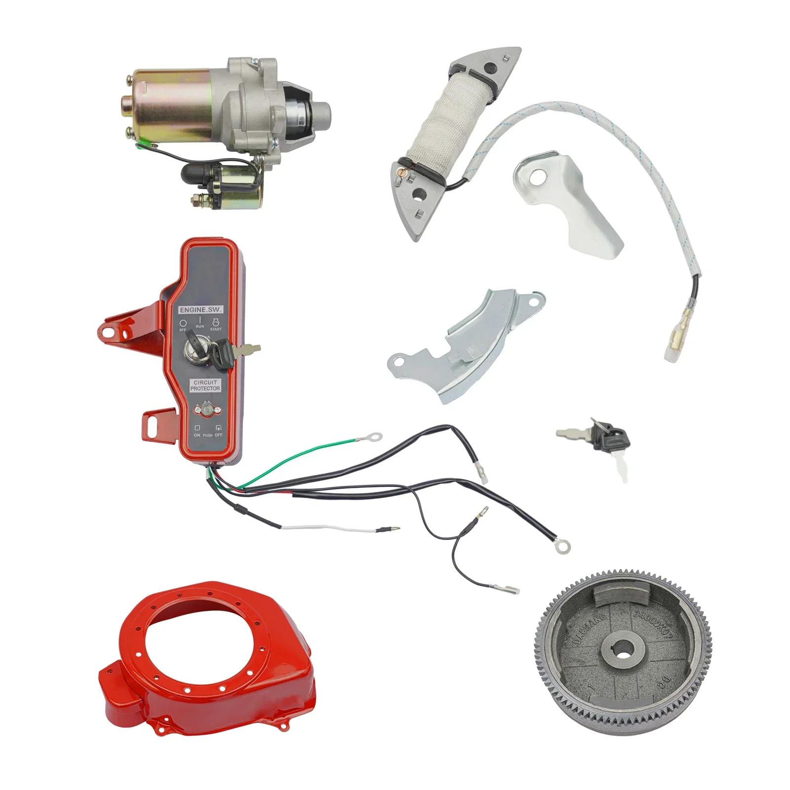

Electric Start Kit Fit for Honda GX160 5.5HP GX200 6.5HP Engine Starter Motor w/ Solenoid FlyWheel Switch Charging Coil Ignition серебряный