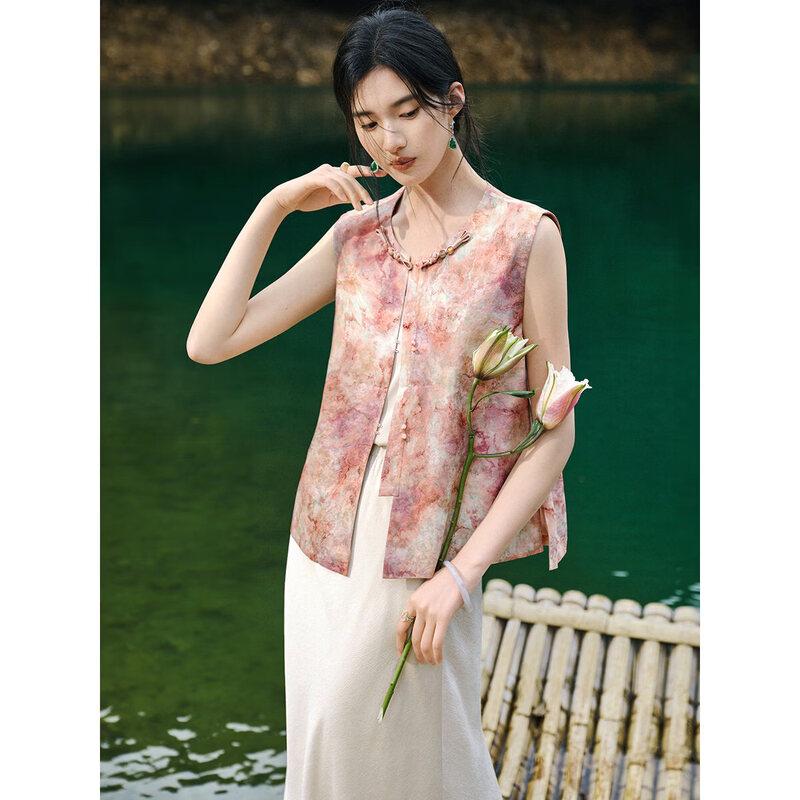 XWI Women s New Chinese Style Jacquard Frog Button Two-Piece Set L