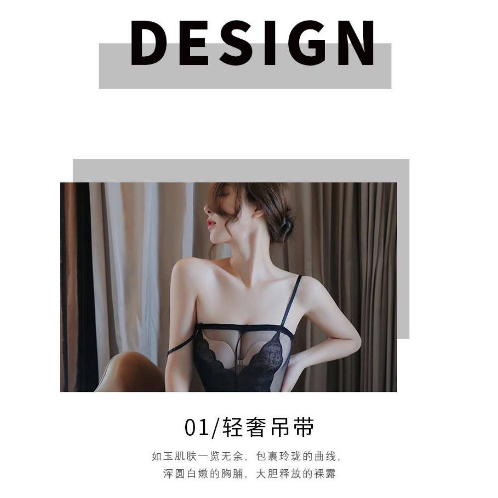 Sex Underwear Women's European and American Sexy Temptation Onesies Stockings Suspenders Onesies Hand-torn Stockings One Piece with Hair