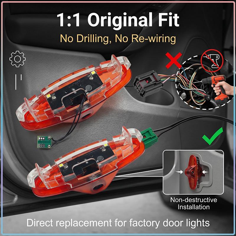 2Pcs LED Car Door Ghost Shadow Projector Light Wireless Auto Welcome Logo Lamp for Renault Dacia DUSTER Megane 2 3 Clio 4 Captur Kadjar Fluence