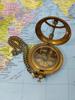 Engraved Brass Nautical Compass with Leather Case, Gift for Him, Perfect & Unique Gift, Personalized Pocket Compass, Brass Sundial Compass