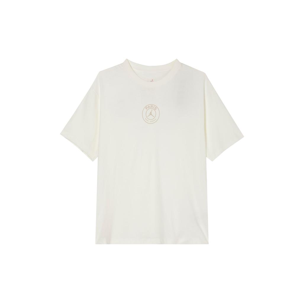 Jordan Paris Saint-Germain Football Print Solid Crew Neck Casual Short Sleeve T-Shirt SS24 Women Tops Sail FN5175-133