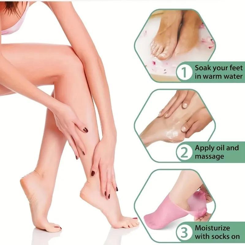 Moisturizing Silicone Gel Foot Socks for Dry Cracked Heels Nourishing Massage Socks Hydrating Foot Care Covers