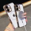 For iPhone 16 Magnetic Case TPU Acrylic Phone Cover with Detachable Lens Frame