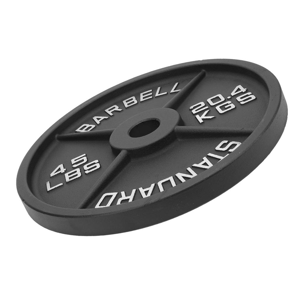45LB Barbell Plate 4 Rib Alloy Steel Cast Iron High Strength Long Lasting Weight Plate for Strength