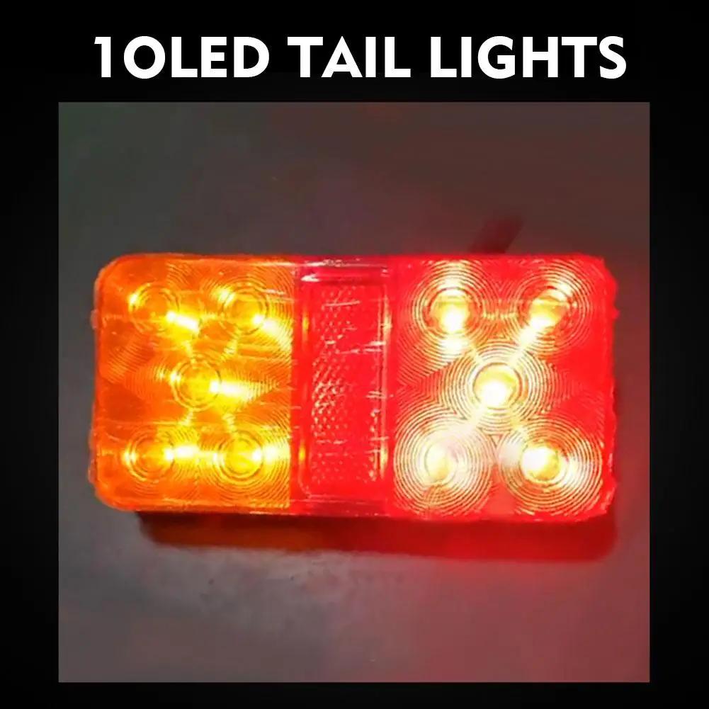 1 Pair 12V Rear Stop LED Lights Tail Brake Indicator Truck Van Lamp Trailer Light Waterproof For Trailer Caravans Boats