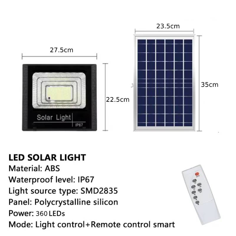 30-500W Solar Flood Lights with Remote Control Outdoor IP67 Waterproof Solar Powered Spotlight Solar Reflector Wall Lamps Hot
