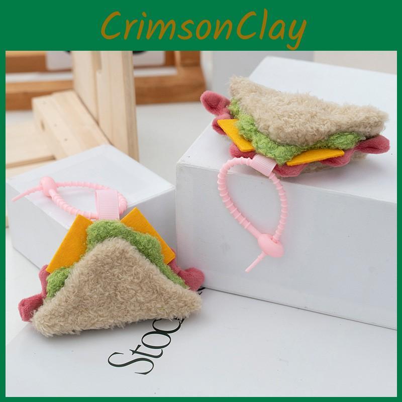 Fries Cute Hamburger Plush Toy Keychain With Pp Cotton Filling Teens For