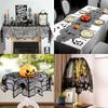 New Halloween Bat Table Runner Lace Web Skeleton Skull Tablecloth Black Fireplace Mantel Scarf Event Party Decoration Supplies