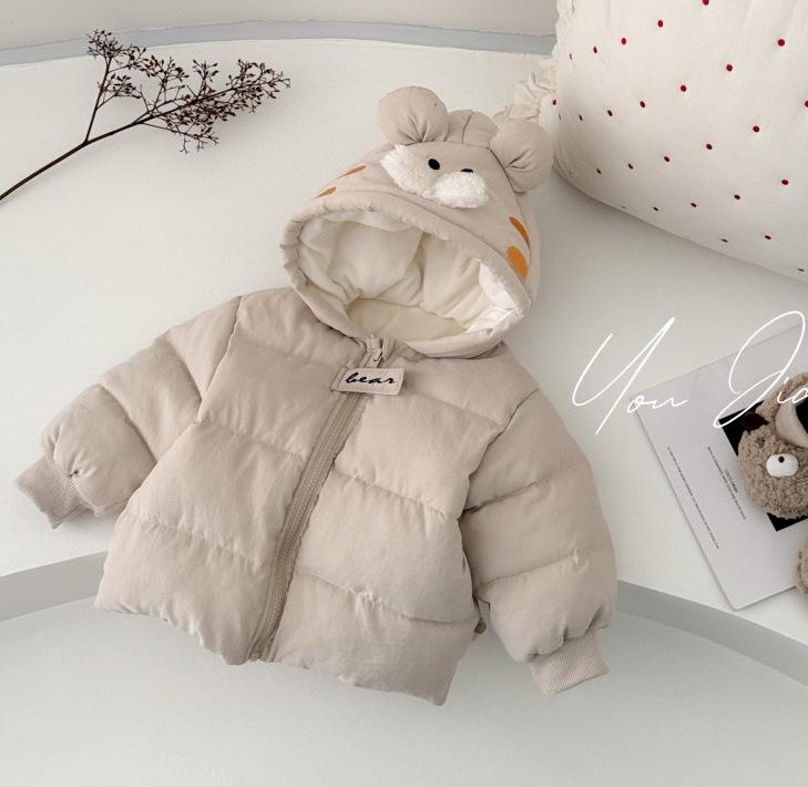 Winter Western style Thick Warm Cute Cartoon Little Tiger Cotton Jacket Baby Winter Outerwear