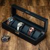 Carbon Fiber Leather Watch and Jewelry Storage Box