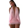 Robe Bodycon Dos Nu en Maille Profond V Halter Style Européen & Américain pour Femmes Printemps 2026