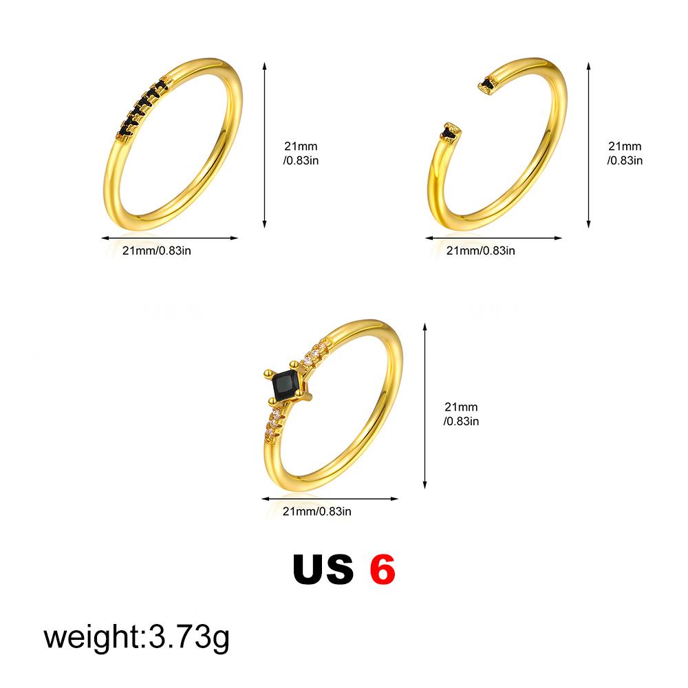 Elegant Gold Plated Zircon Ring Set for Women Stackable Fashion Jewelry Gift for Party Wedding Anniversary