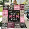 1pc Best Mom Ever Flannel Blanket Heartfelt Gift for Mothers Day with Inspirational Messages, Soft Cozy Pink And Black Checkered Design, Perfect for H